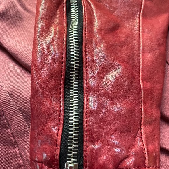 Red Isamu Katayama Backlash Leather Coat size S - Picture 6 of 9